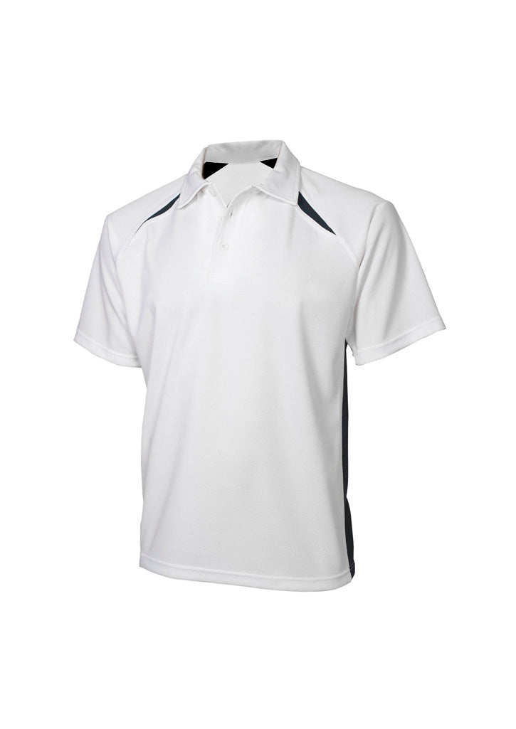 Kids Splice Short Sleeve Polo - White/Navy