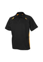 Mens Splice Short Sleeve Polo - Black/Gold