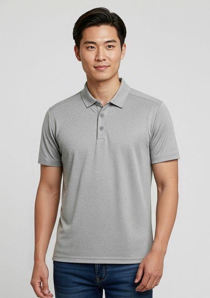 Mens Aero Short Sleeve Polo - Silver