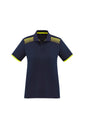 Womens Galaxy Short Sleeve Polo - Navy/Fluoro Yellow