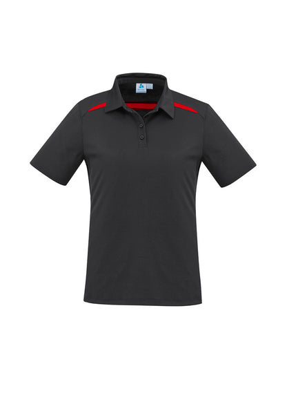 Womens Sonar Short Sleeve Polo - Black/Red