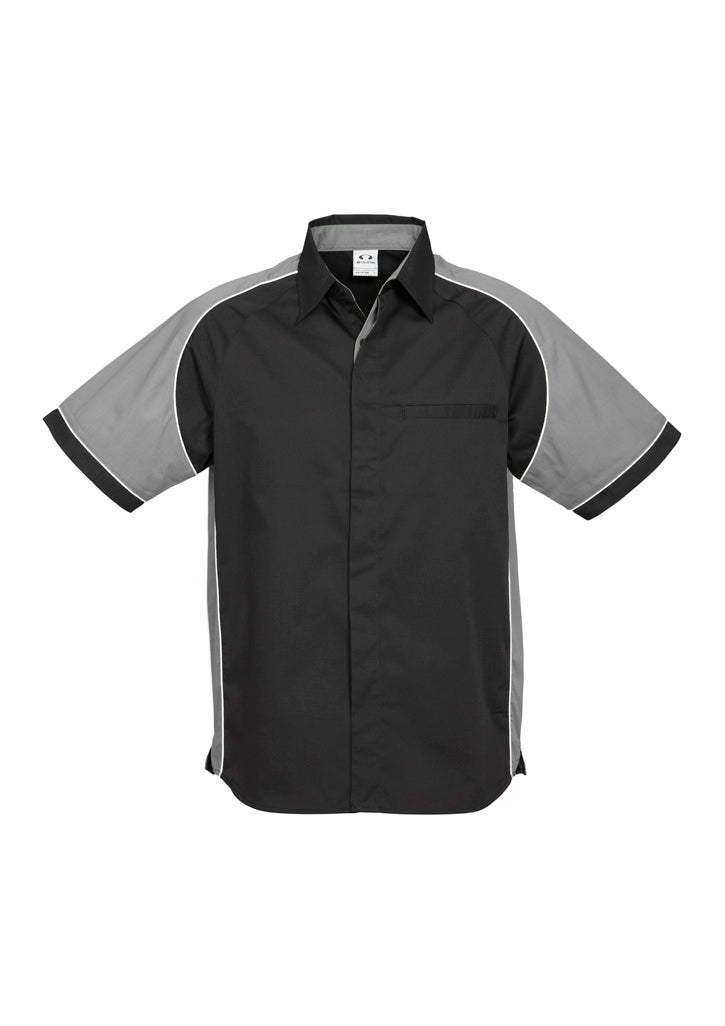 Mens Nitro Short Sleeve Shirt - Black/Grey/White
