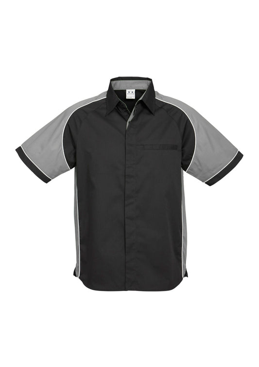 Mens Nitro Short Sleeve Shirt - Black/Grey/White