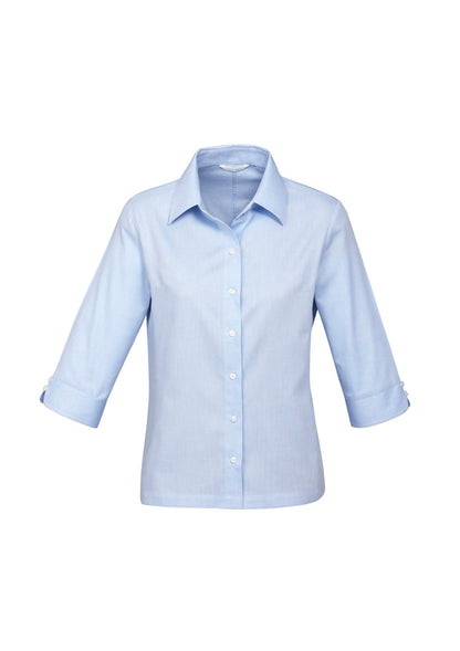 Womens Luxe 3/4 Sleeve Shirt - Blue