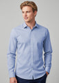 Mens Bristol Tailored Long Sleeve Shirt - White/Navy