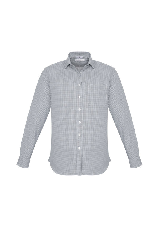 Mens Ellison Long Sleeve Shirt - Silver