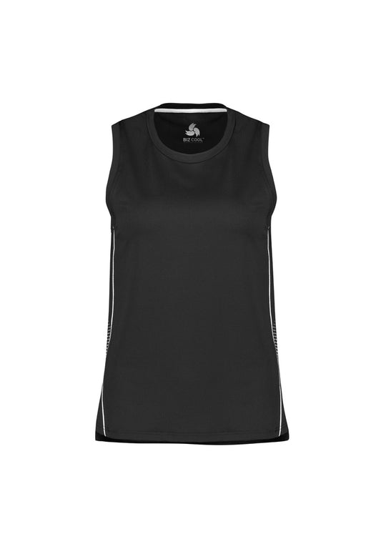 Womens Balance Singlet - Black/White