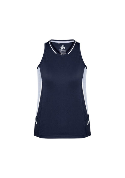 Womens Renegade Singlet - Navy/White/Silver