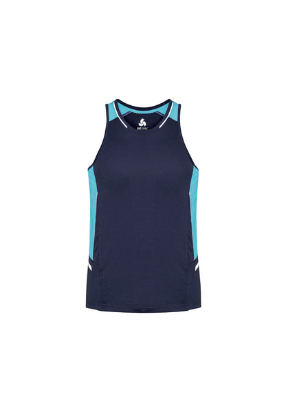Mens Renegade Singlet - Navy/Sky/Silver