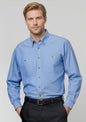 Mens Chambray Long Sleeve Shirt - Chambray Blue