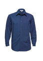 Mens Micro Check Long Sleeve Shirt - Navy