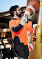 Mens Hi Vis Squad Long Sleeve Polo - Orange/Navy