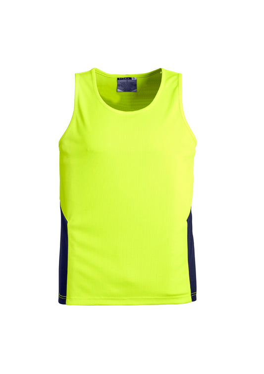 Mens Hi Vis Squad Singlet - Yellow/Navy
