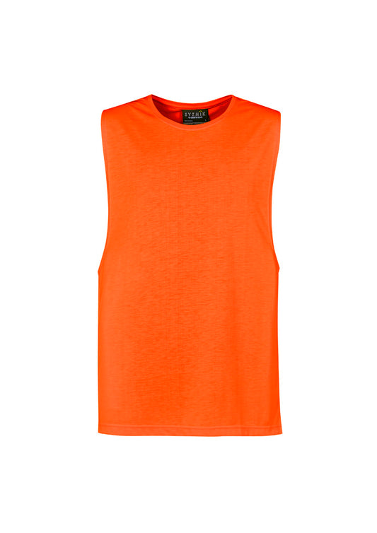 Mens Hi Vis Sleeveless Tee - Orange