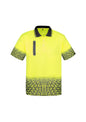 Mens Hi Vis Tracks Short Sleeve Polo - Yellow/Charcoal