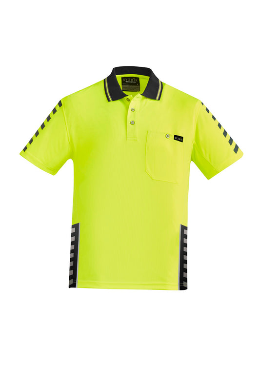 Mens Hi Vis Komodo Short Sleeve Polo - Yellow/Black