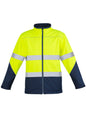 Unisex Hi Vis Softshell Jacket - Yellow/Navy