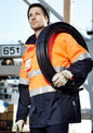 Mens Hi Vis Ultralite Waterproof Jacket - Orange/Navy