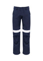 Mens Orange Flame Traditional Style Taped Work Pant - Navy