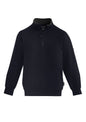 Unisex 1/4 Zip Brushed Fleece Pullover - Navy/Charcoal