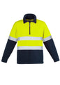 Unisex Hi Vis Polar Fleece Pullover - Hoop Taped - Yellow/Navy