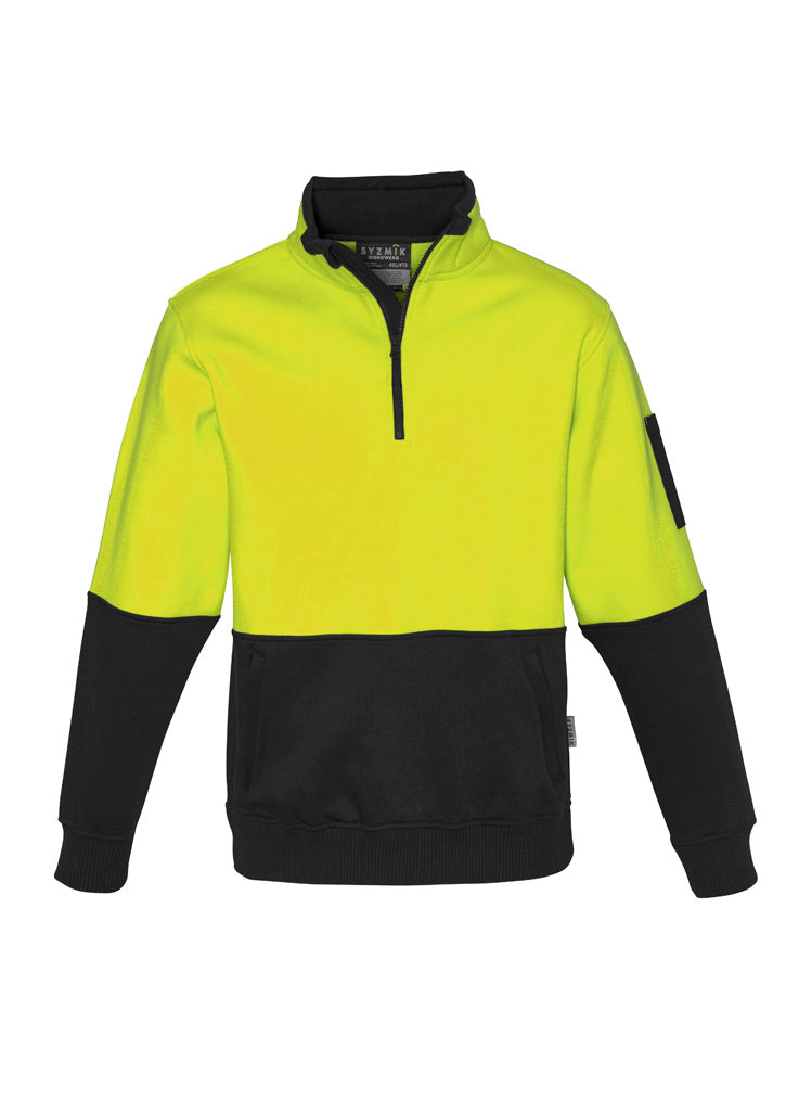Unisex Hi Vis 1/2 Zip Pullover - Yellow/Black