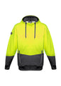 Unisex Hi Vis Textured Jacquard Hoodie - Yellow/Charcoal
