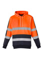 Unisex Hi Vis Stretch Taped Hoodie - Orange/Navy