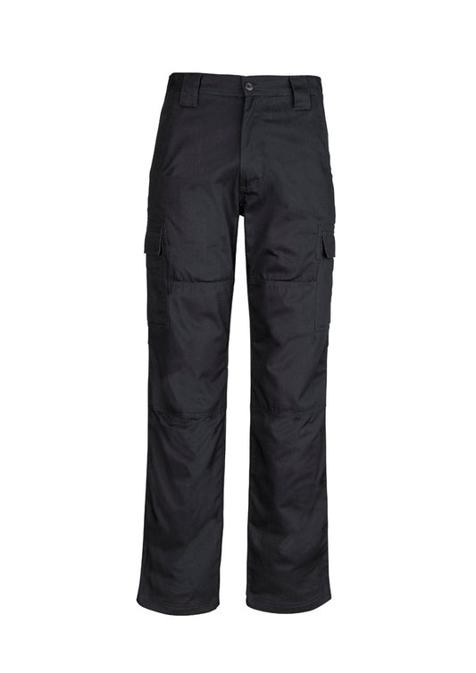 Mens Midweight Drill Cargo Pant (Stout) - Black