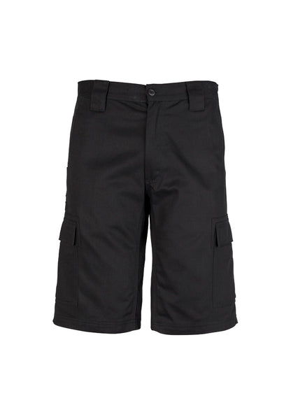Mens Midweight Drill Cargo Short - Black