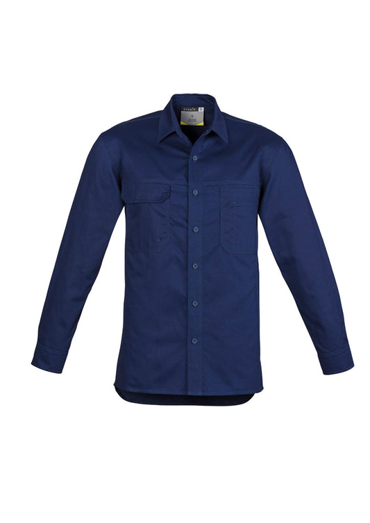 Mens Lightweight Tradie Long Sleeve Shirt - Blue