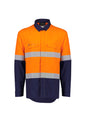 Mens Orange Flame Lightweight Ripstop Shirt - Hoop Taped - Orange/Navy