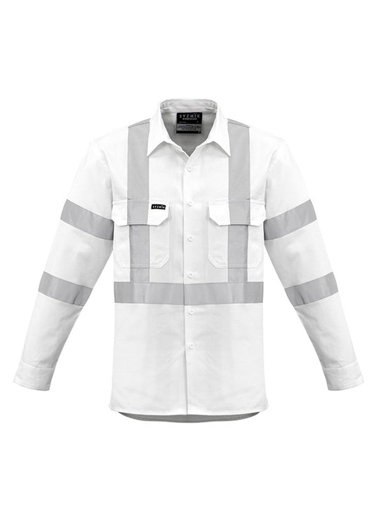 Mens Bio Motion X Back Taped Long Sleeve Shirt - White