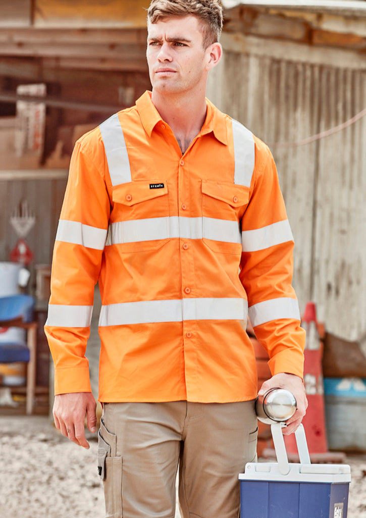 Mens Bio Motion VIC Rail Long Sleeve Shirt - Vic Rail Orange