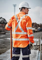 Mens Hi Vis X Back Taped Long Sleeve Shirt - Orange